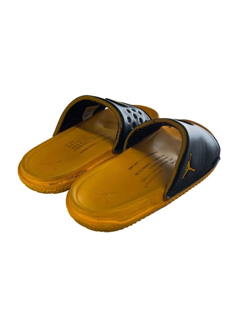 Nike Air Jordan Paris Saint-Germain Black & Yellow Slide Sandals Men’s Size 10 - Picture 4 of 6